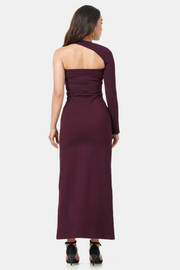 KYLIE ASYMMETRICAL MAXI DRESS WINE