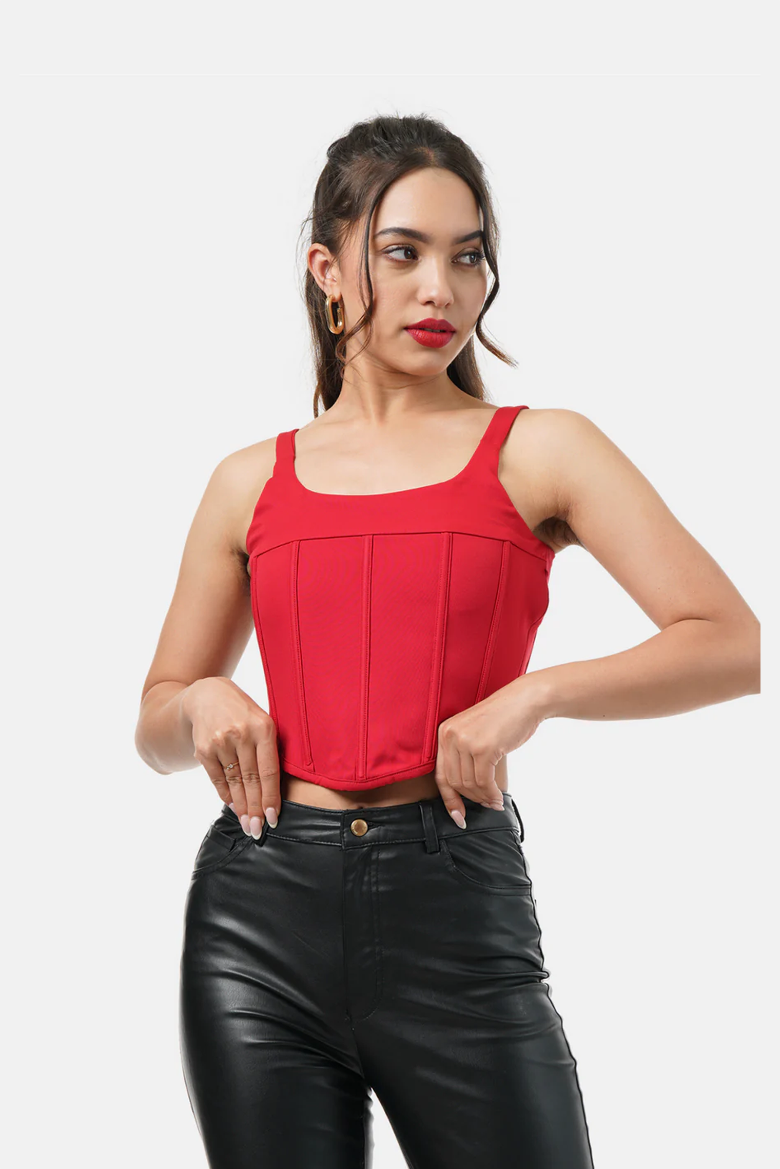 ELYX CORSET TOP RED