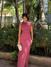 IVORY DRESS (RUSTY PINK )