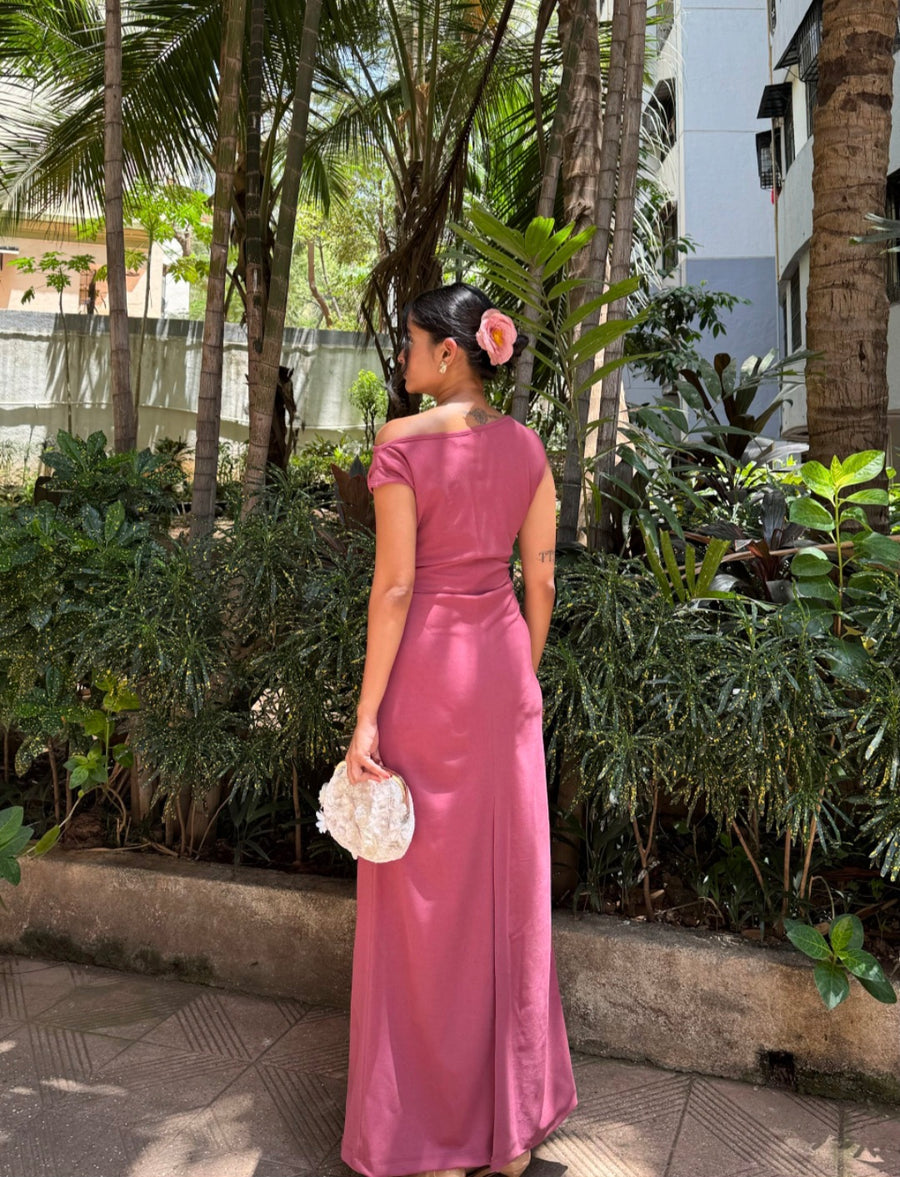 IVORY DRESS (RUSTY PINK )