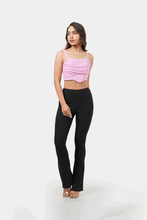 LOREN CORSET TOP RUCHED MESH PINK