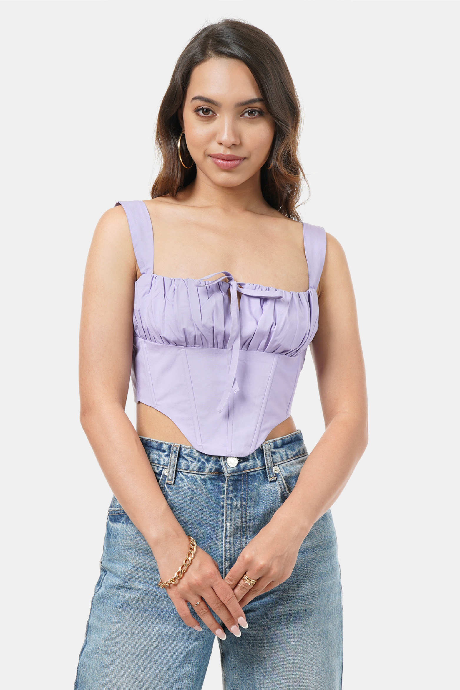 lavender bustier top