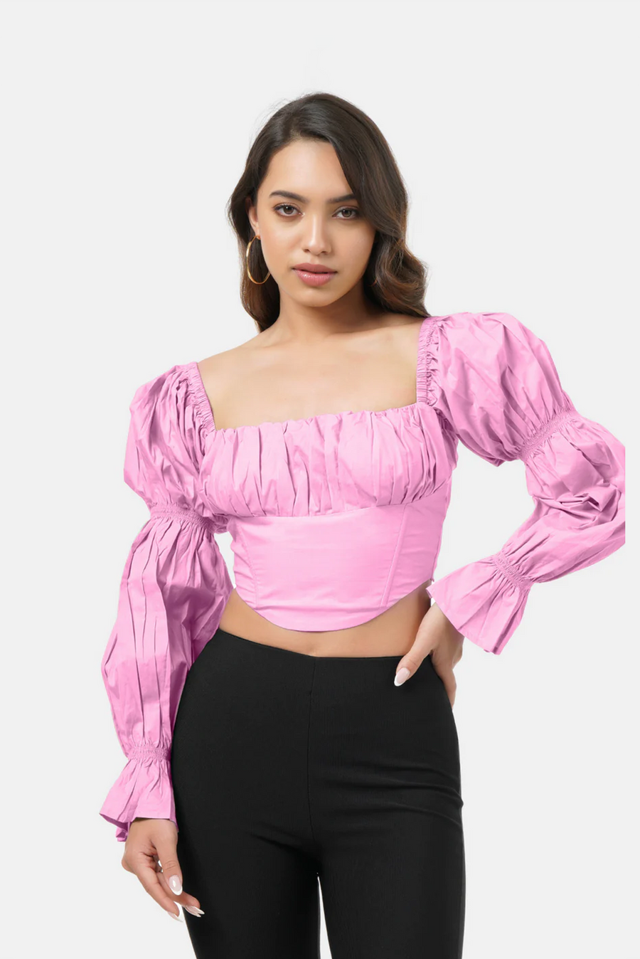POPPI CORSET TOP FULL SLEEVE ROSE – bout-to-wear